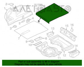 Пол багажника BMW 7 G11 G12 16-22 черный, без холодильника