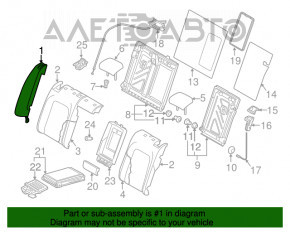 Capacul lateral dreapta al scaunelor din spate VW CC 08-17 piele ecologica neagra, prindere rupta, necesita cusatura.