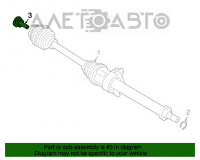 Piulița de fixare a articulației exterioare a semicrucișului față stânga BMW X1 F48 16-19 cu arc, 55mm