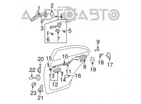 Mecanismul manetei ușii din spate stânga pentru Lexus ES350 07-12.