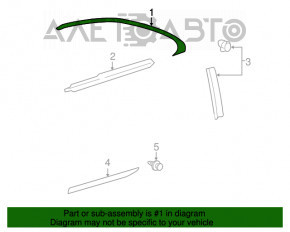 Moldura ușii spate stânga superioară Lexus ES350 07-12 crom