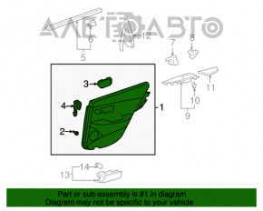 Garnitura portiere spate dreapta Lexus ES350 07-09 piele gri, curatare uscata, zgarietura