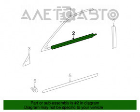 Moldură ușă-sticlă față centrală stânga pentru Lexus ES350 07-12 crom