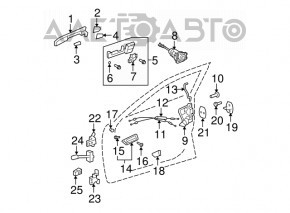 Механизм ручки двери передней правой Lexus ES350 07-12 keyless, слом креп