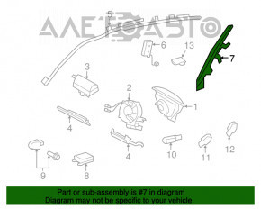 Airbag-ul de siguranță pentru pasagerii din spate, lateral dreapta, gri, pentru Lexus ES350, 07-12.