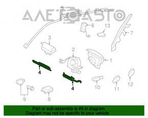 Airbag-ul de genunchi pentru pasagerul din dreapta al modelului Lexus ES350 din anii 2007-2009, gri, cu zgârieturi.