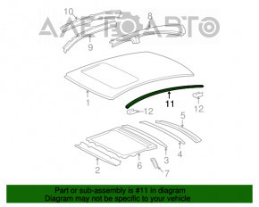 Накладка крыши правая Lexus ES350 07-12