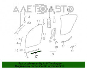 Накладка порога наружная передняя правая Lexus GS300 GS350 GS430 GS450h 06-11 хром, царапина