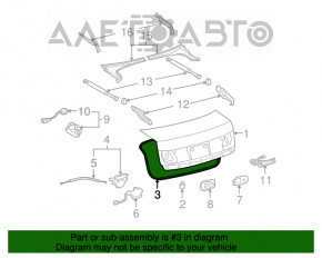 Garnitura capacului portbagajului Lexus GS300 GS350 GS430 GS450h 06-11