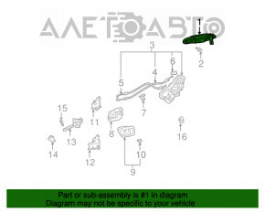 Mânerul ușii exterioare cu mecanismul din spate stânga pentru Lexus RX300 98-03.