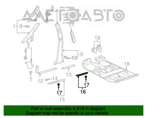 Capacul pragului din spate stânga exterior pentru Lexus RX300 98-03