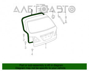 Уплотнитель резина двери багажника Lexus RX300 98-03