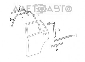 Capacul ușii laterale spate stânga Lexus RX300 RX330 RX350 RX400h 04-09