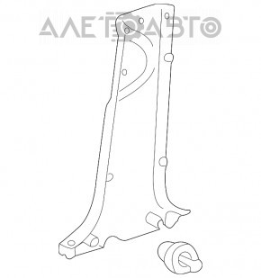 Накладка центральной стойки нижняя левая Lexus RX300 RX330 RX350 RX400h 04-09 черная