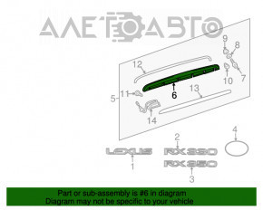 Молдинг двери багажника Lexus RX300 RX330 RX350 RX400h 04-09 надлом крепления