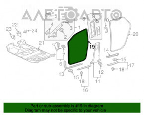 Garnitură de ușă față stânga Lexus RX300 RX330 RX350 RX400H 04-09, neagră