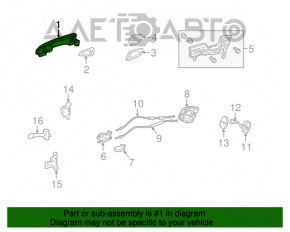 Mânerul ușii exterioare din spate stânga pentru Lexus RX350 RX450h 10-15