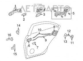 Ручка двери внешняя задняя левая Lexus RX350 RX450h 10-15