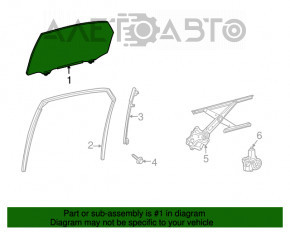 Geamul ușii din spate stânga Lexus RX350 RX450h 10-15 cu tonifiere de fabrică.