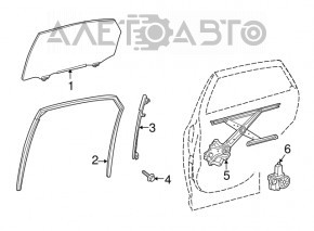 Geamul ușii din spate stânga Lexus RX350 RX450h 10-15 cu tonifiere de fabrică.