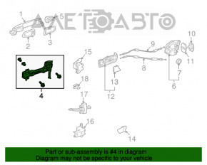 Mecanismul manetei ușii din spate dreapta pentru Lexus RX350 RX450h 10-15