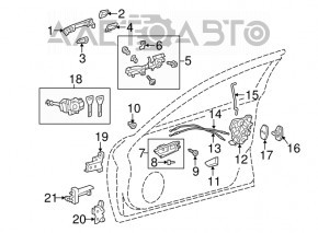 Buclele ușii din față stânga superioară Toyota Camry v50 12-14 SUA