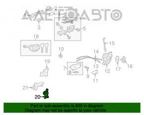 Buclele ușii din față stânga de jos pentru Lexus ES300h ES350 13-18.