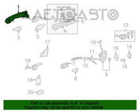 Mânerul ușii exterioare din față stânga pentru Lexus RX350 RX450h 10-15, fără cheie