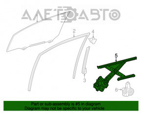 Motor și mecanism de ridicare a geamului față stânga pentru Lexus RX350 RX450h 10-15