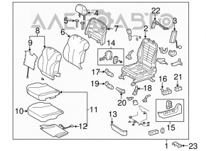 Водительское сидение Toyota Camry v40 07-09 без airbag, тряпка сер, электро, потерт пластик