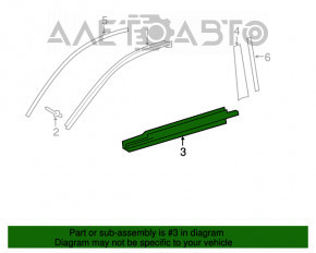 Moldură ușă-sticlă dreapta față centrală Toyota Camry v50 12-14 SUA.