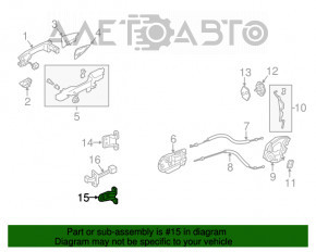 Buclele ușii din spate dreapta jos pentru Honda Civic 4d 06-09.