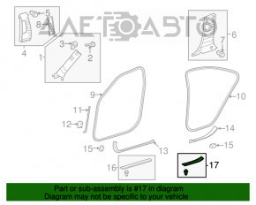 Capacul pragului exterior din spate stânga pentru Lexus ES350 07-12, negru cu inserție cromată