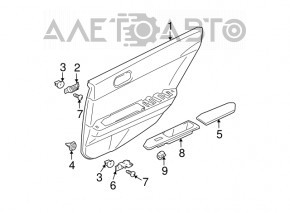 Capacul usii, cartela din spate stanga Mitsubishi Galant 04-12.