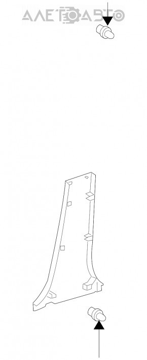 Capacul stâlpului central, partea de jos, stânga, bej, Toyota Prius 2004-2009.