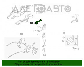 Limitatorul ușii din spate stânga pentru Subaru Outback 10-14