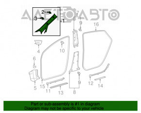 Capacul suportului frontal dreapta superioara Toyota Prius 2004-2009 gri, zgarieturi