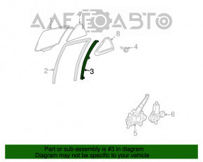 Направляющая стекла двери задней левой Lexus RX300 RX330 RX350 RX400H 04-09