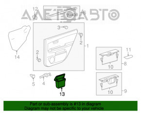 Cenușătorul ușii din spate dreapta pentru Lexus RX300 RX330 RX350 RX400h 04-09