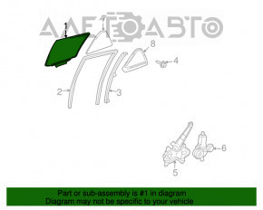 Geamul ușii din spate dreapta pentru Lexus RX300 RX330 RX350 RX400h 04-09.