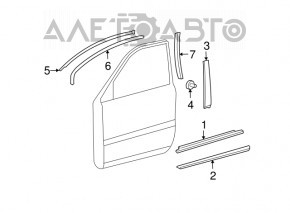 Decorație uși jos față stânga Lexus RX300 RX330 RX350 RX400h 04-09 nou original OEM