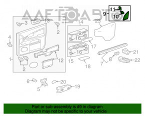 Triunghiul de protecție interior pentru bara de protecție față stânga pentru Lexus RX300 RX330 RX350 RX400h 04-09, negru