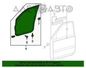 Garnitură ușă față stângă Lexus RX300 RX330 RX350 RX400h 04-09