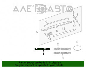 Emblema cu inscripția Lexus pentru spatele modelului Lexus RX300 RX330 RX350 RX400h 04-09.