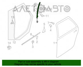 Geam ghid al ușii din spate stânga a Subaru B9 Tribeca