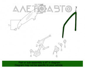Garnitură de etanșare a geamului față dreapta Subaru B9 Tribeca