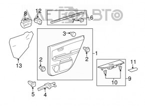 Ручка двери внутр задняя левая Lexus RX300 RX330 RX350 RX400H 04-09 серая