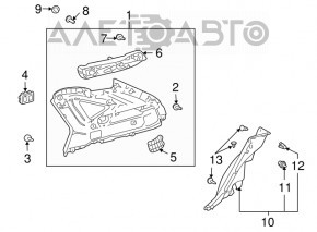 Накладка задней панели верхняя левая Lexus RX300 RX330 RX350 RX400h 04-09 серая