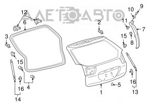 Garnitura ușii portbagajului lateral dreapta Lexus RX300 RX330 RX350 RX400h 04-09