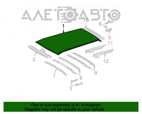 Acoperiș metalic pentru Lexus RX300 RX330 RX350 RX400h 04-09 cu trapă, tăiat, țepi